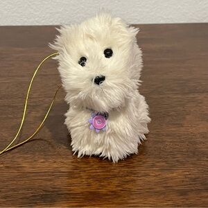 American Girl Doll Pet Coconut Dog Blue Collar with Charm White Westie Retired